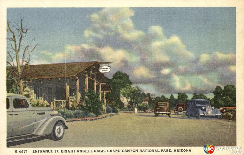 Entrance to Bright Angel Lodge. Grand Canyon National Park