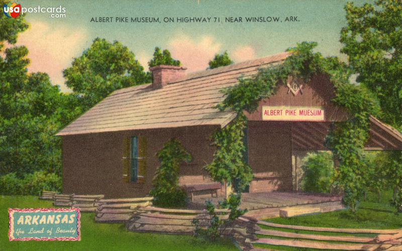 Albert Pike Museum on Highway 71 near Winslow