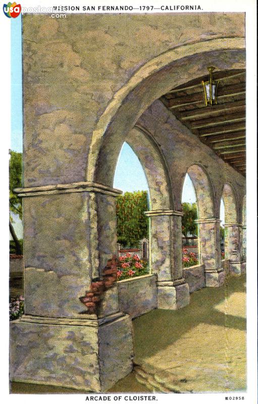 Pictures of Spanish Missions of California, California, United States: Mission San Fernando. 1797. Arcade of Cloister