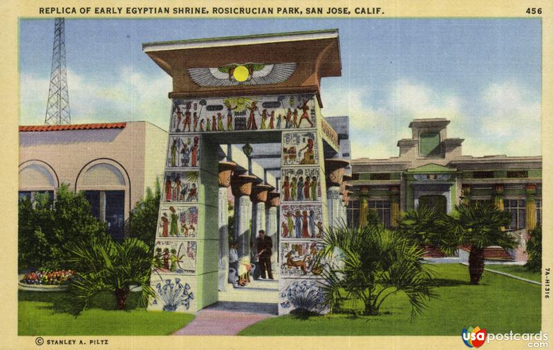 Replica of Early Egyptian Shrine. Rusicrucian Park