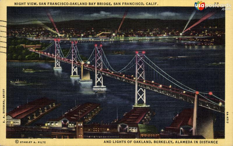 Night View, San Francisco-Oakland Bay Bridge