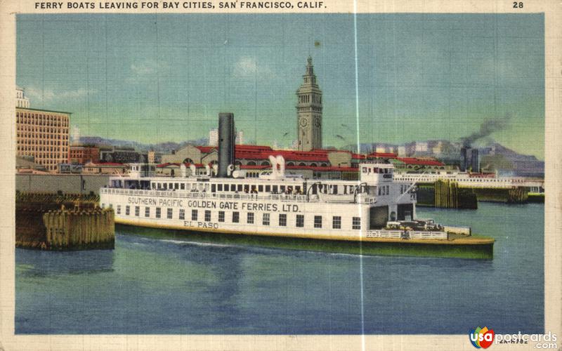 Ferry Boats Leaving for Bay Cities