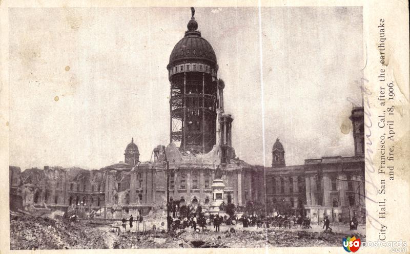 City Hall after the earthquake and fire, April 18, 1906