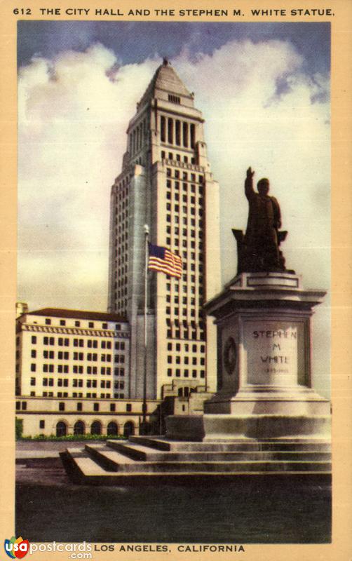 The City Hall and The Stephen M. White Statue