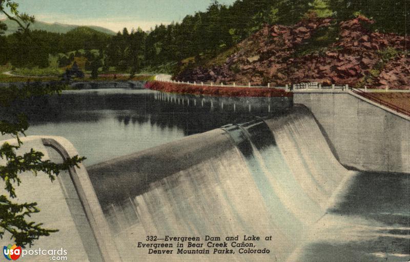 Evergreen Dam and Lake at Evergreen in Bear Creek Cañon