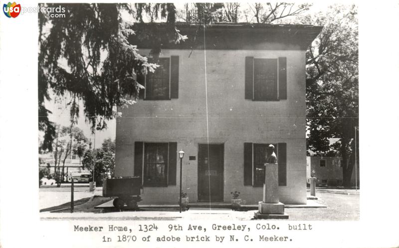 Meeker Home, 1324 9th Ave. Built in 1870 of adobe brick by N. C. Meeker