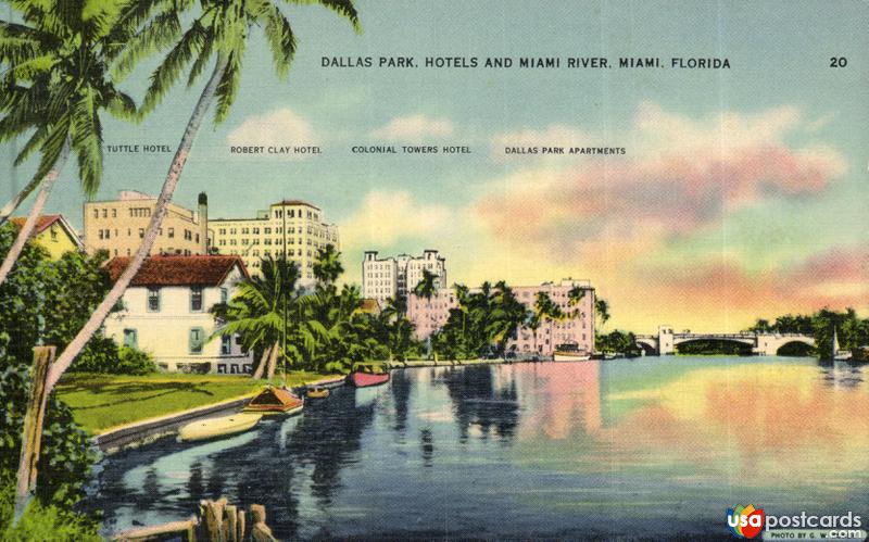 Dallas Park, Hotels and Miami River