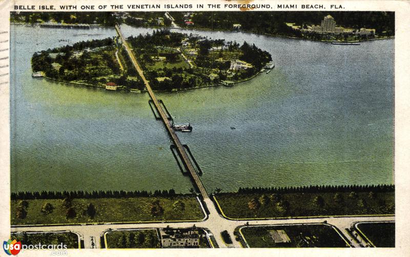 Belle Isle, with one of the Venetian Islands in the Foreground