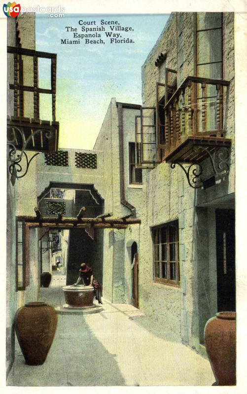 Court Scene. The Spanish Village, Espanola Way