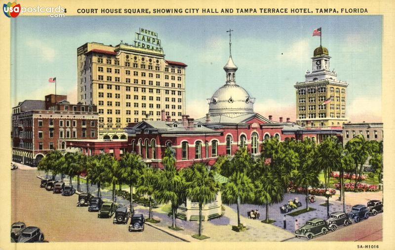 Court House Square, showing City Hall and Tampa Terrace Hotel