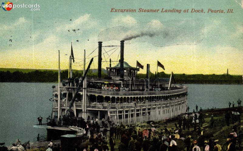 Excursion Steamer Landing at Dock