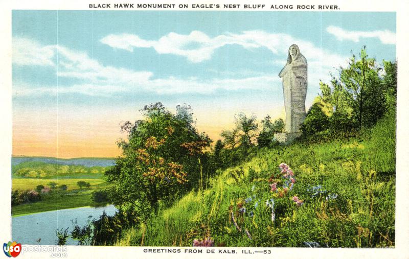 Black Hawk Monument on Eagle´s Nest Bluff along Rock River