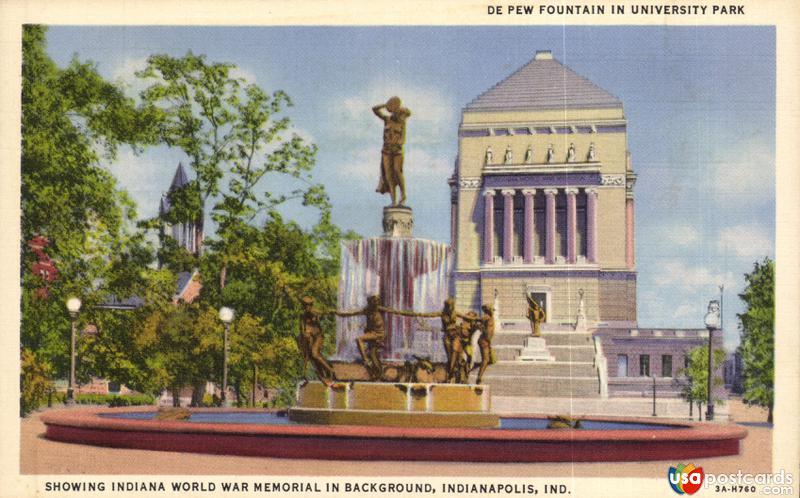 De Pew Fountain in University Park / Indiana World War Memorial