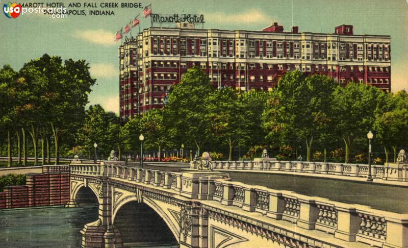 Pictures of Indianapolis, Indiana, United States: Marott Hotel and Fall Creek Bridge