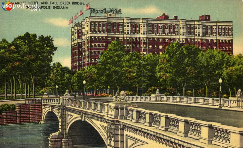 Marott Hotel and Fall Creek Bridge