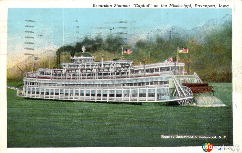 Pictures of Davenport, Iowa, United States: Excursion Steamer Capitol on the Mississippi