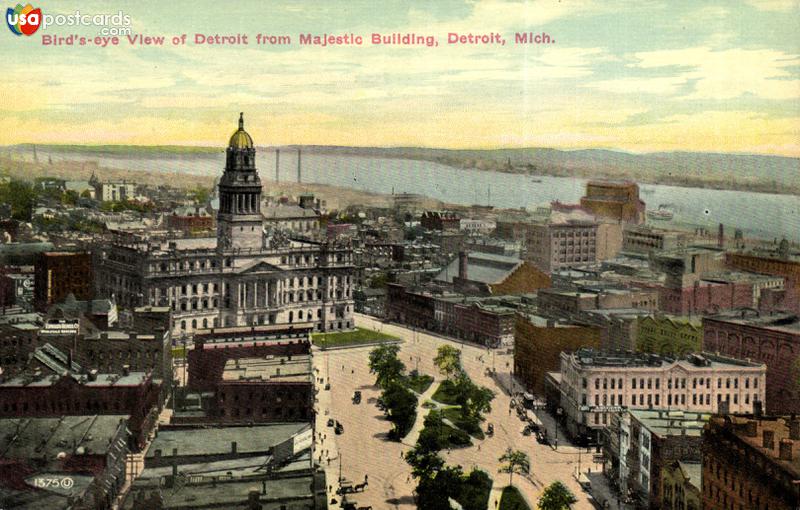 Bird´s-eye View Detroit from Majestic Building