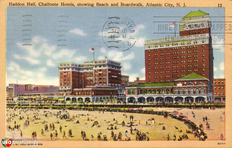 Haddon Hall, Chalfonte Hotels, showing Beach and Boardwalk