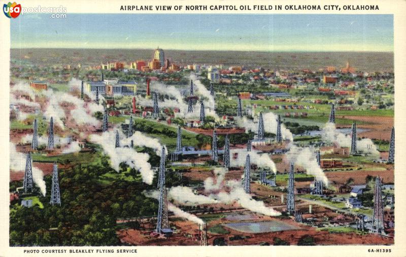 Pictures of Oklahoma City, Oklahoma, United States: Airplane View of North Capitol Oil Field in Oklahoma