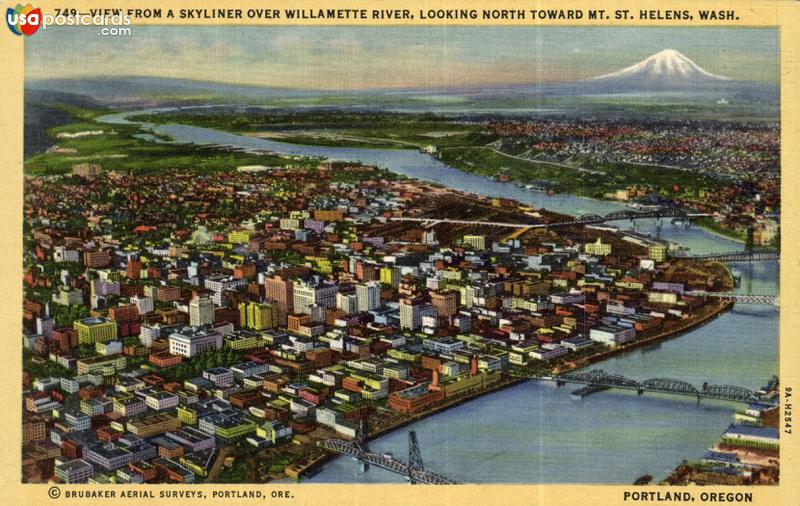 View from a Skyliner over Willamette River