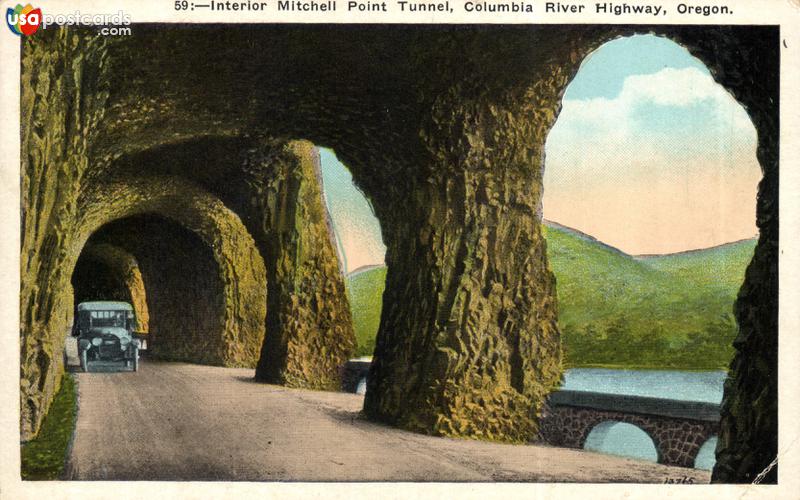 Interior Mitchell Poin Tunnel, Columbia River Highway