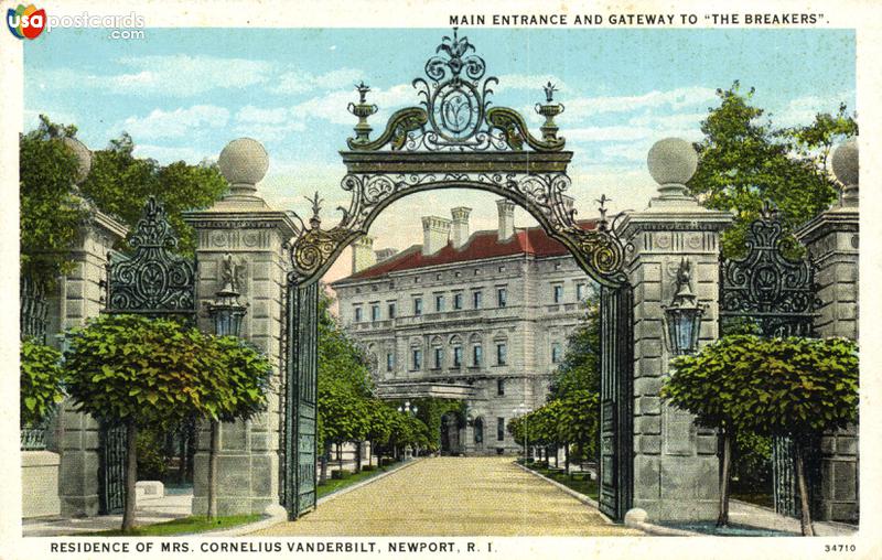 Main Entrance and Gateway to The Breakers / Residence of Mrs. Cornelius Vanderbilt