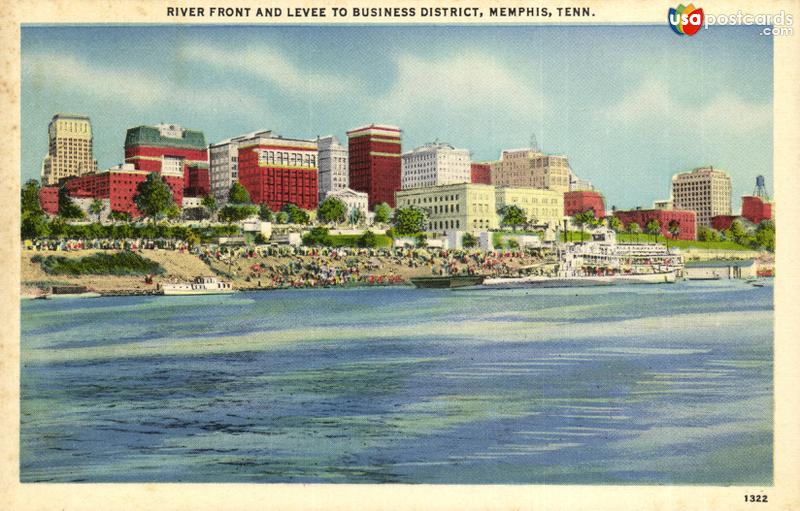Pictures of Memphis, Tennessee, United States: River Front and Levee to Business District