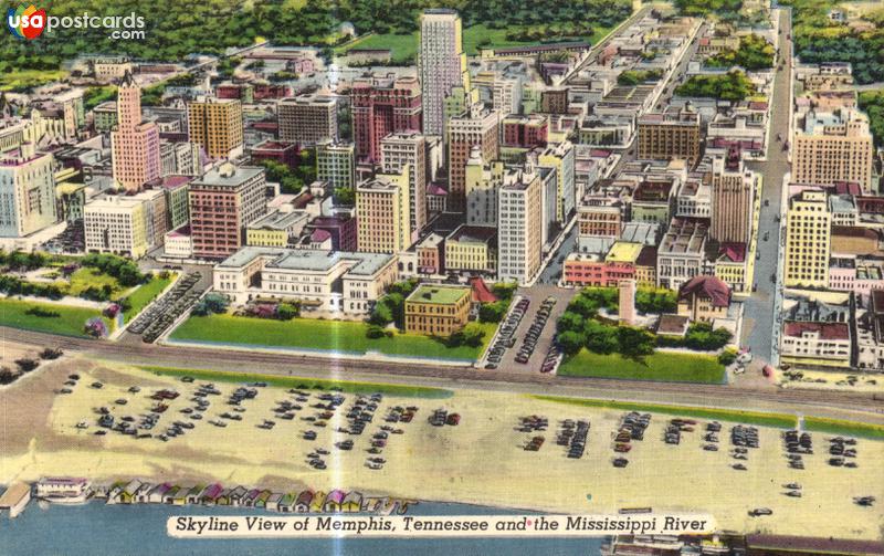 Pictures of Memphis, Tennessee, United States: Skyline View of Memphis, Tennessee and the Mississippi River