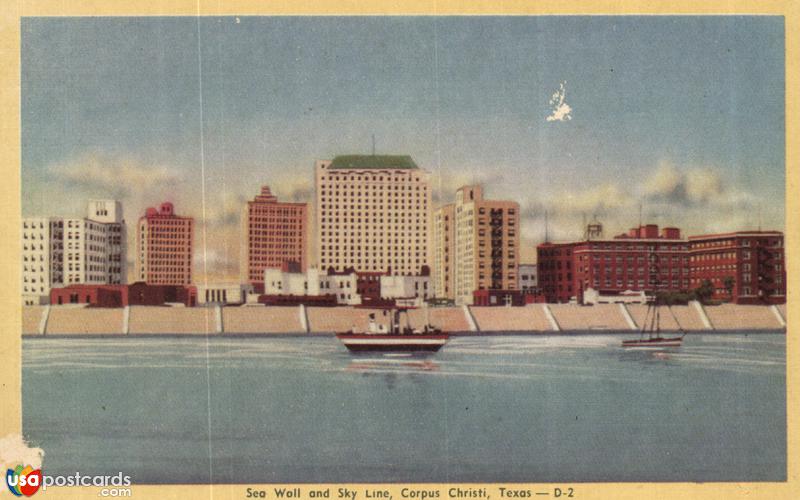 Pictures of Corpus Christi, Texas, United States: Sea Wall and Sky Line