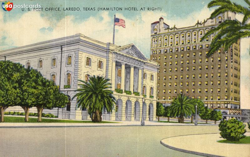 U. S. Post Office, Hamilton Hotel at Right