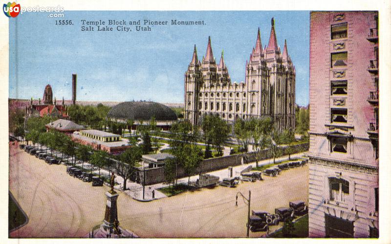 Temple Block and Pioneer Monument