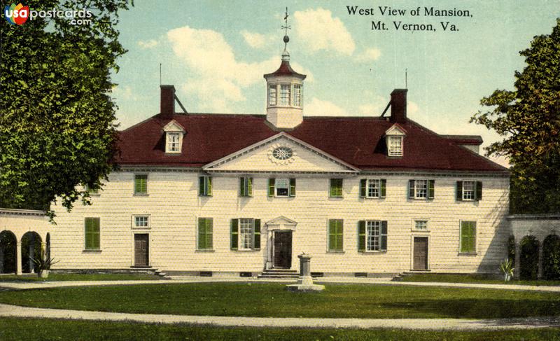 Pictures of Mount Vernon, Virginia, United States: West View of Mansion