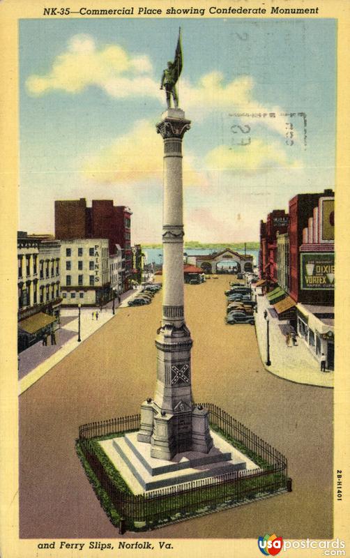 Pictures of Norfolk, Virginia, United States: Commercial Place showing Confederate Monument