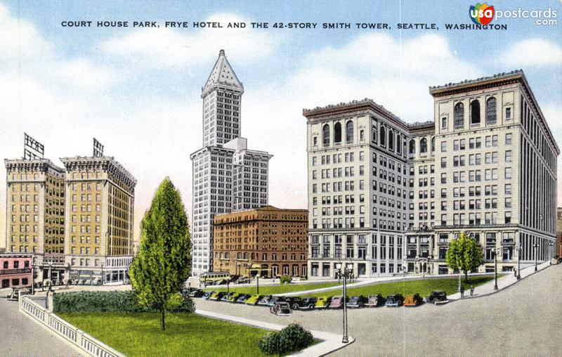 Court House Park, Frye Hotel and The 42-Story Smith Tower