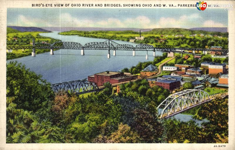 Bird´s-Eye view of Ohio River and Bridges