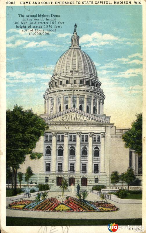 Dome and South Entrance to State Capitol