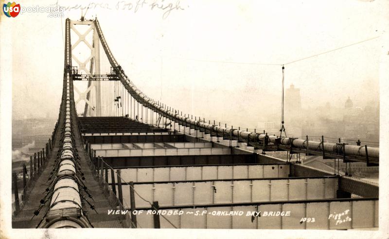 View of roadbed, San Francisco - Oakland Bridge