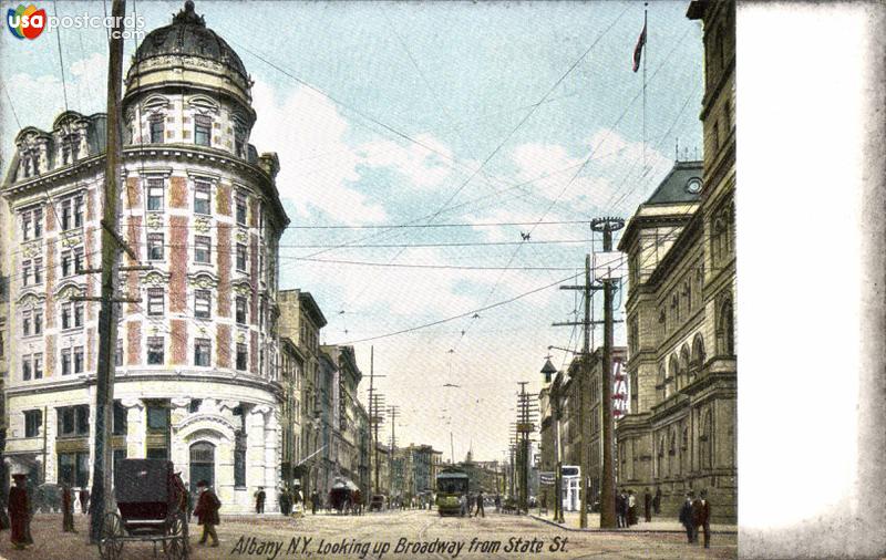 Looking up Broadway, from State Street