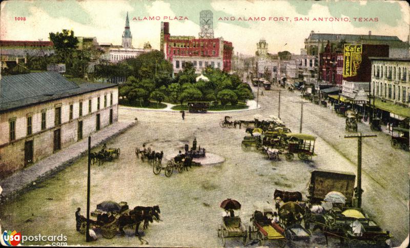 Alamo Plaza and Alamo Fort