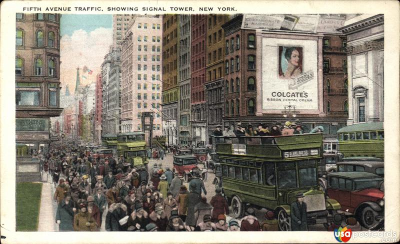 Fifth Avenue traffic, showing Signal Tower