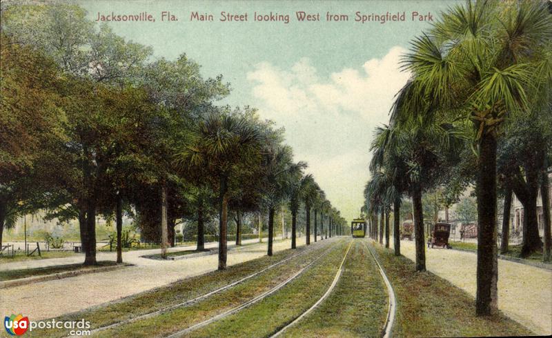 Main Street looking West from Springfield Park