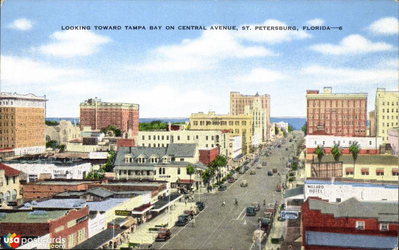 Looking toward Tampa Bay on Central Avenue