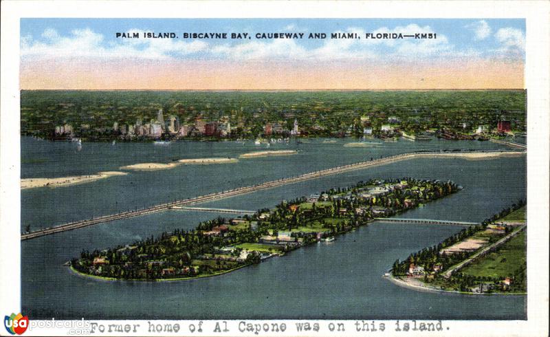 Palm Island, Biscayne Bay, Causeway, and Miami