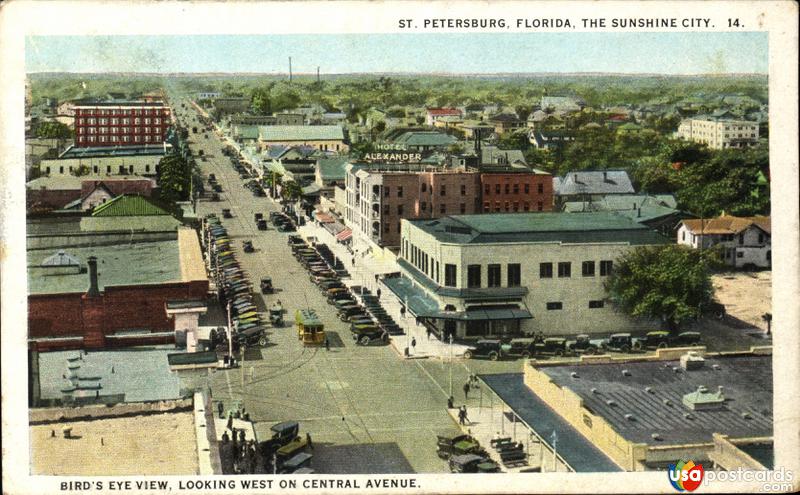 Bird´s eye view looking West on Central Avenue