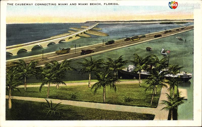 Causeway connecting Miami and Miami Beach