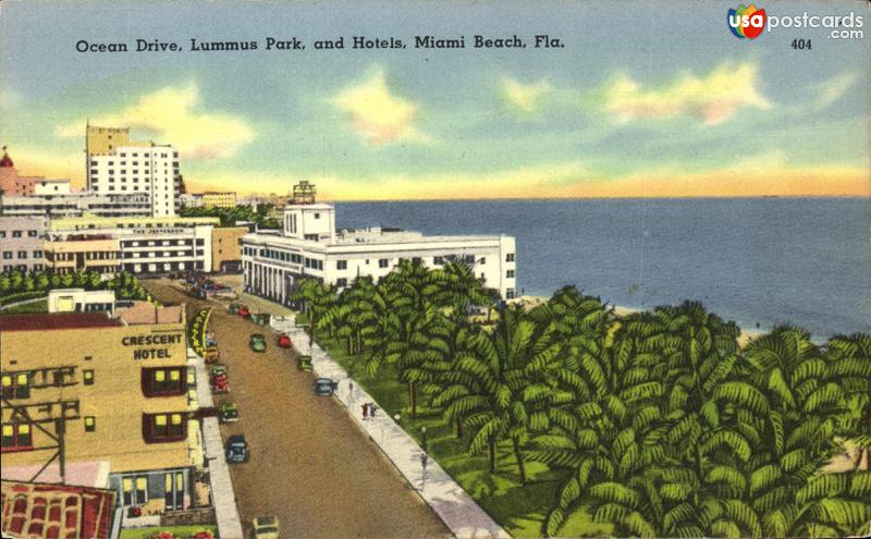 Ocean Drive, Lummus Park and Hotels