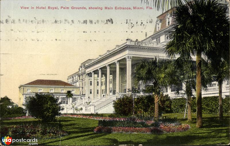 View in Hotel Royal, Palm Grounds, showing main entrance