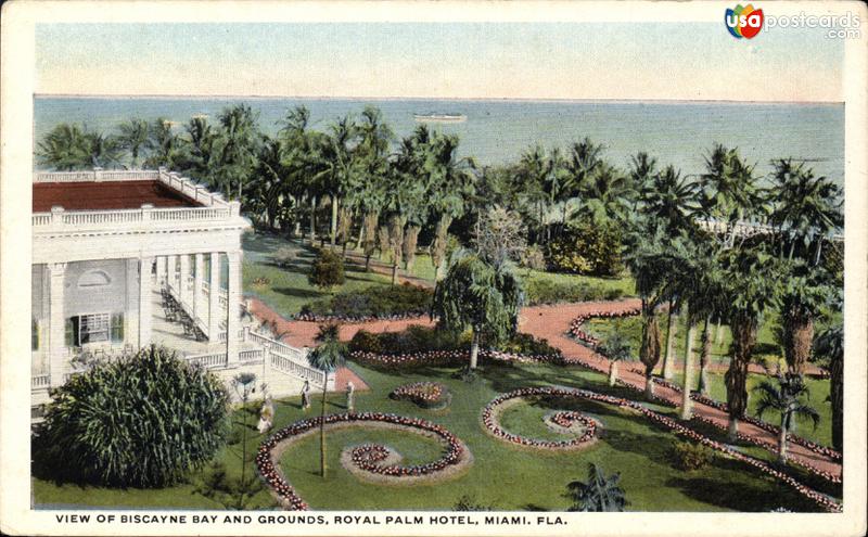 View of Biscayne Bay and Grounds, Royal Palm Hotel