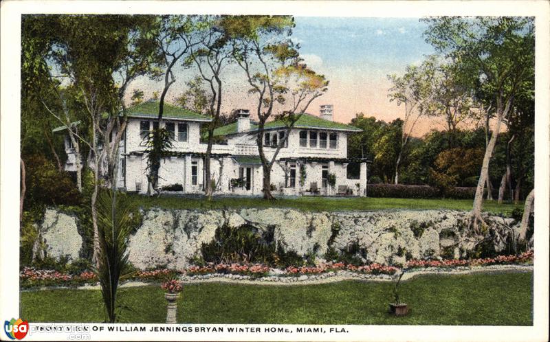 Front view of William Jennings winter home