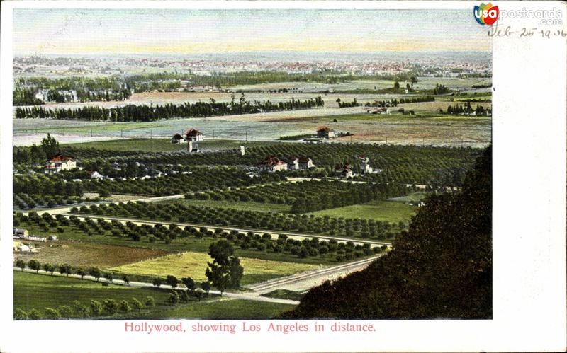 Hollywood, showing Los Angeles in distance